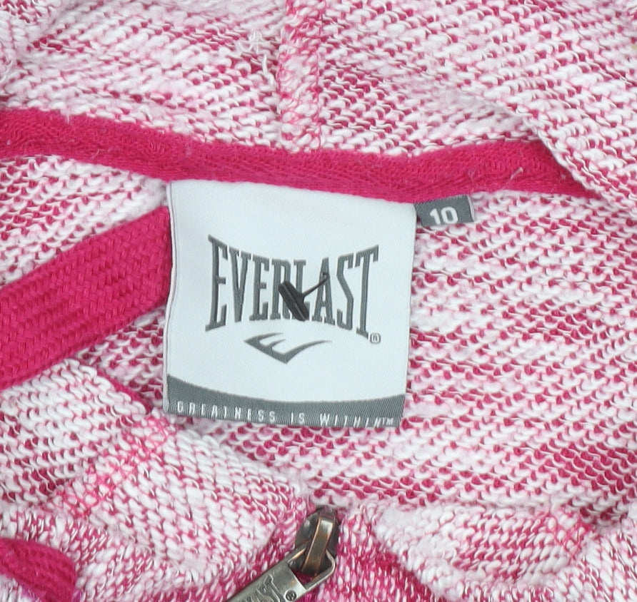 Everlast Womens Pink Full Zip Hoodie Size 10 Polyester Sportswear