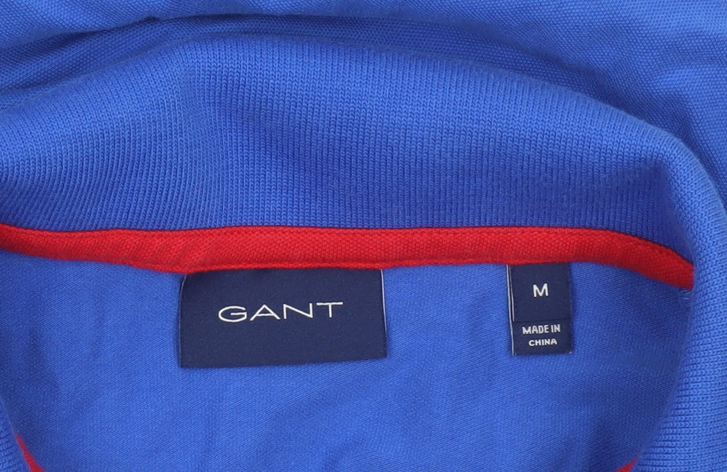 GANT Men's Blue Regular Fit Cotton Stretch Polo Shirt Size M