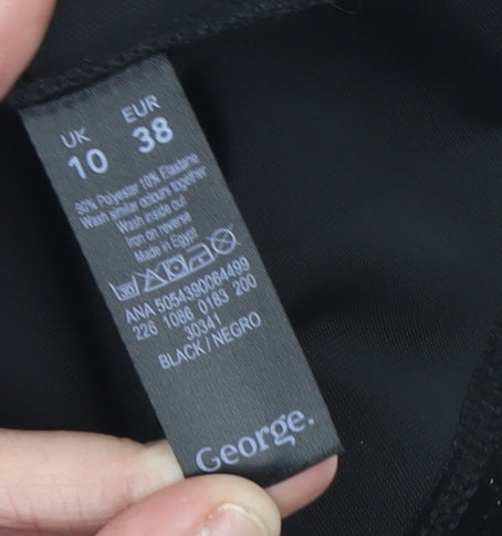 George Womens Black Velvet A-Line Short Skirt Size 10