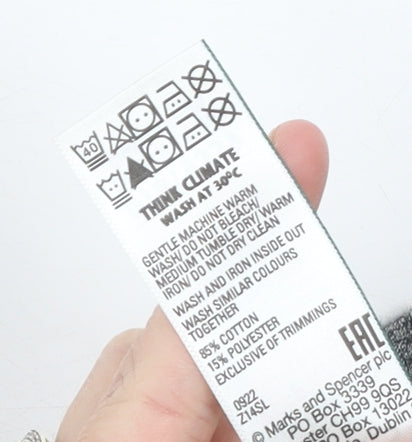 Marks and Spencer Boys Grey Jogger Trousers 11-12 Years Cotton Blend