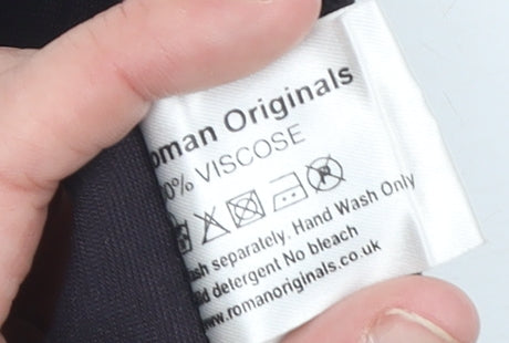 Roman Originals Womens Black Velvet A-Line Skirt Size 18 Beaded Design