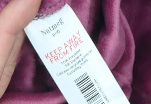 Nutmeg Womens Purple Velour Lounge Pants Size 8-10 Comfortable Trousers