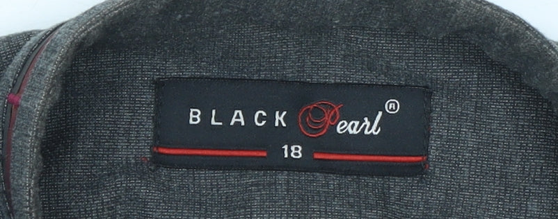 Black Pearl Girls Grey Long Sleeve Cotton Blend Tunic Shirt Size 18