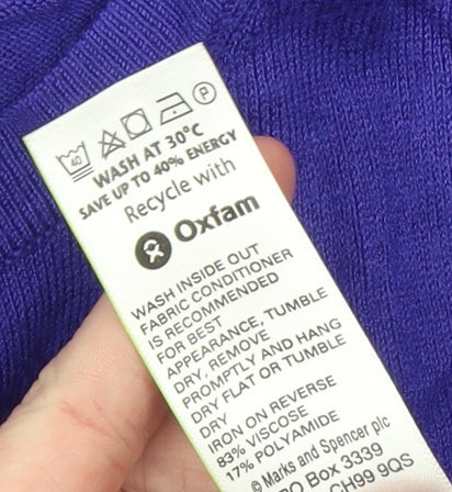 Marks and Spencer Women's Purple Long Sleeve Cardigan UK 16