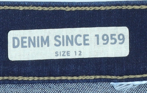 Marks and Spencer Womens Blue Denim Knee Length Pencil Skirt Size 12