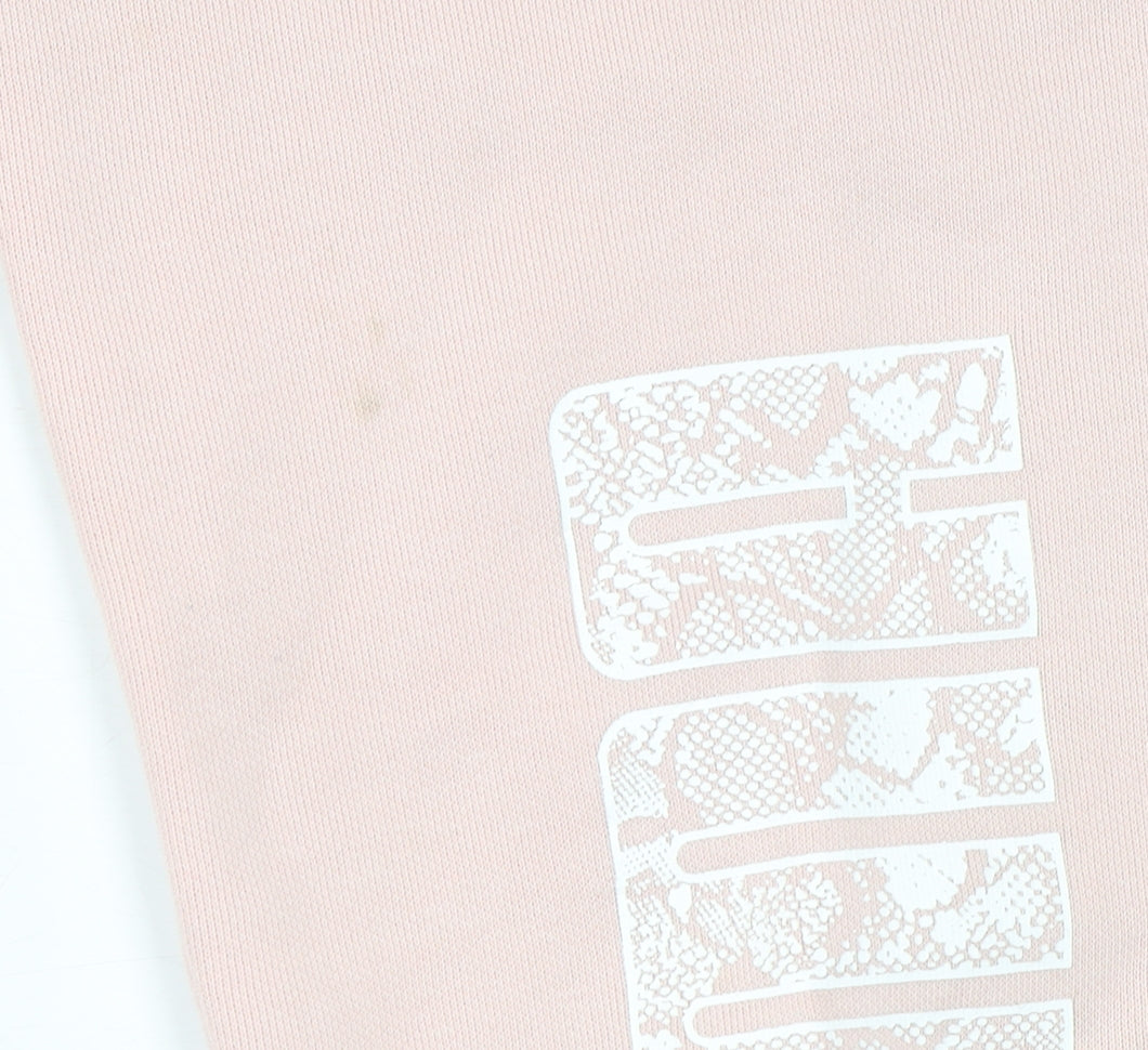 Puma Girls Pink Jogger Sweatpants 13-14 Years Cotton Blend Fleece Trousers