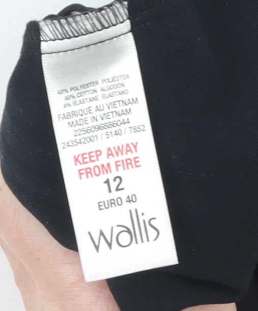Wallis Women Black Slim Fit Stretch Trousers Size 12