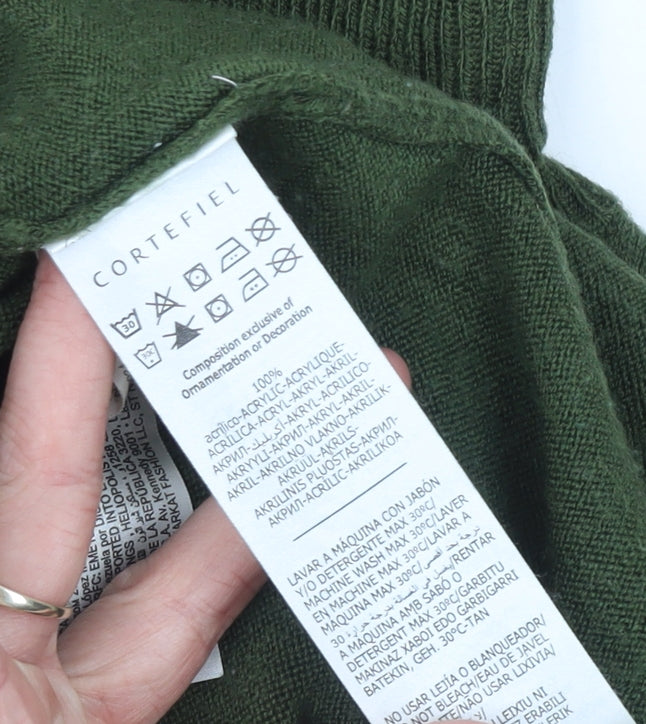 Cortefiel Women Green Roll Neck Acrylic Jumper Size S