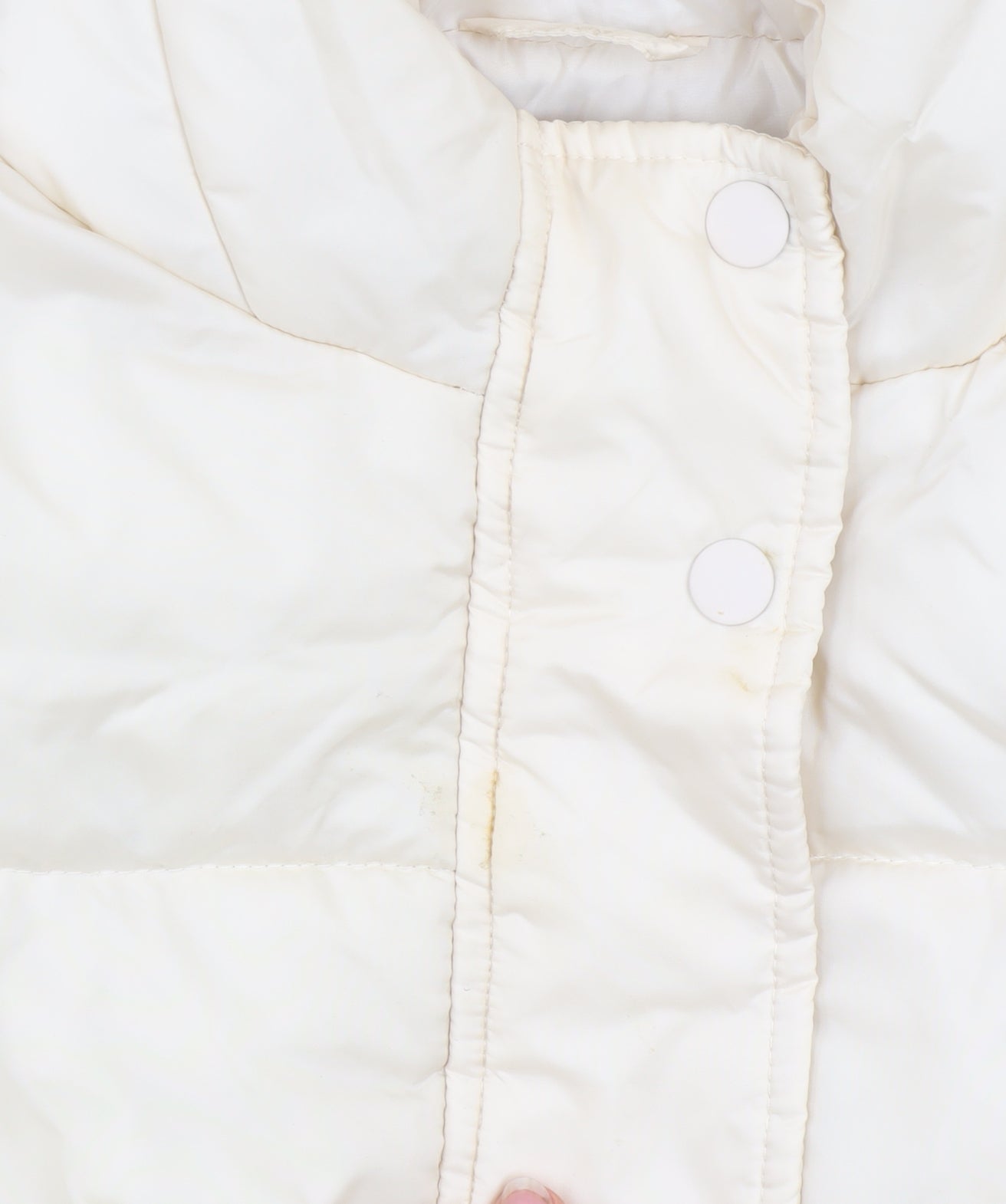 Marks and Spencer Girls Ivory Hooded Puffer Coat 9-10 Years Water Resistant