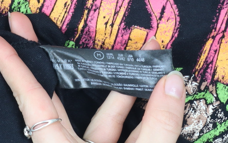 Guns N' Roses Women's Black Tour 1991 Graphic T-Shirt Size M