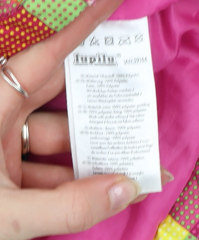 Lupilu Girls Multicoloured Check Hooded Puffer Jacket 5-6 Years Polyester