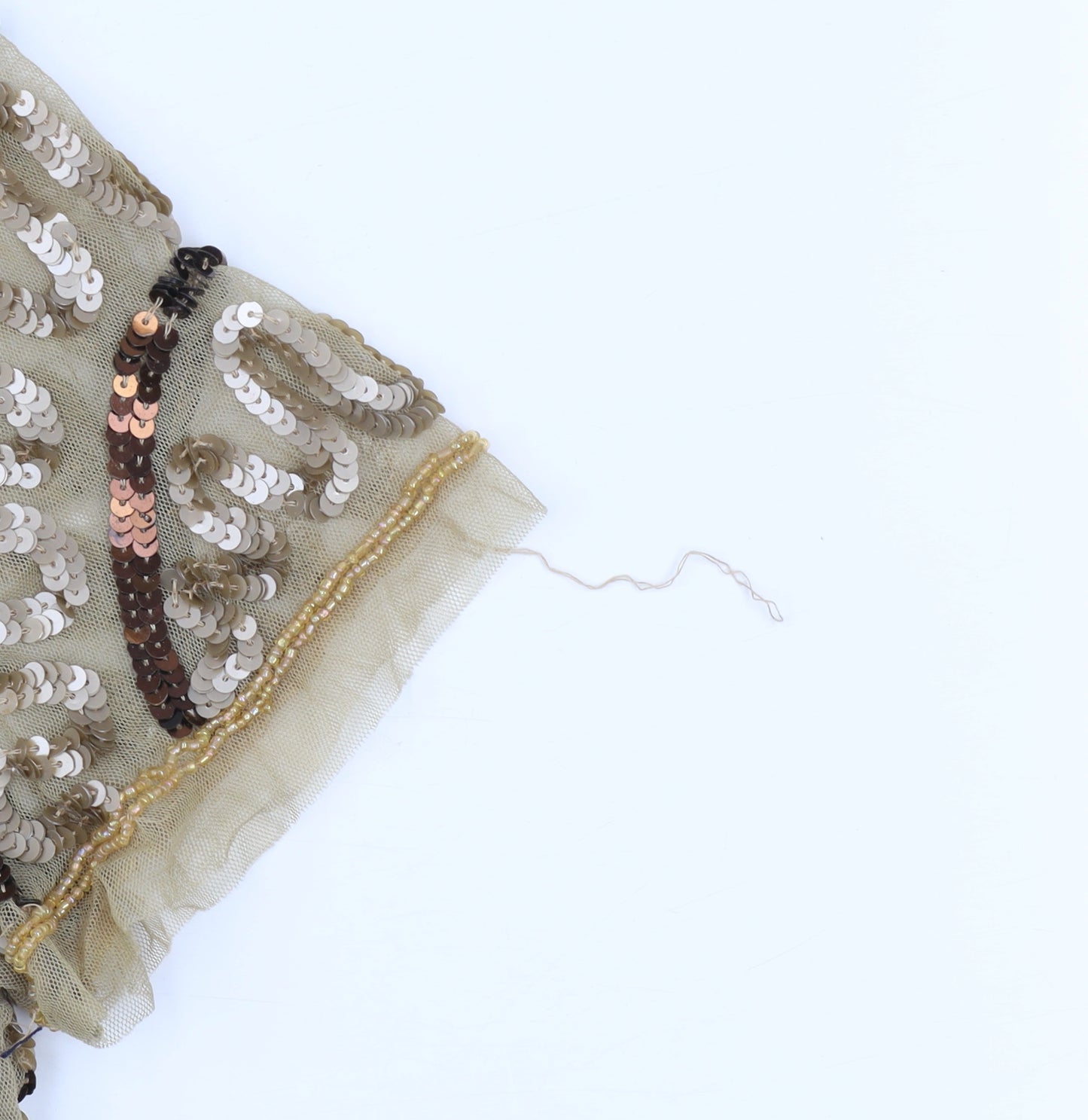 VITAL Women’s Beige Sequin Beaded Shrug Size 16 Nylon Party Top