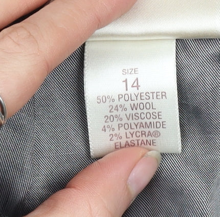 Debenham & Freebody Women's Grey Wool Blend Long Pencil Skirt Size 14