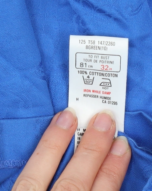 Marks and Spencer Women’s Blue Cotton Blazer Size 10 Long Sleeve