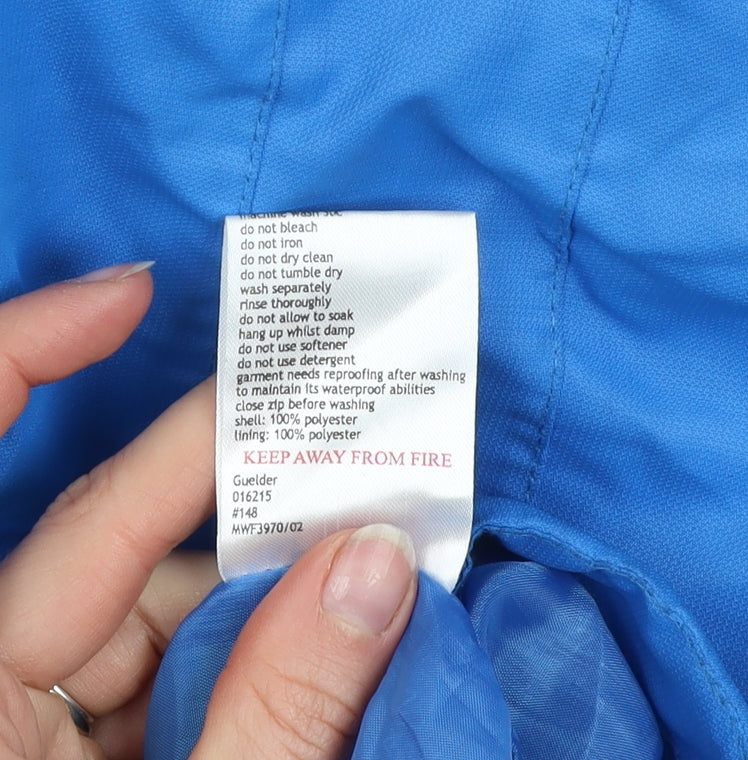 Mountain Essentials Men's Blue Waterproof Hooded Rain Jacket Size L