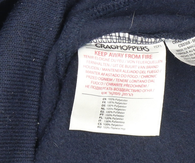 Craghoppers Womens Navy Blue 1/2 Zip Pullover Sweatshirt UK 12 Embroidered