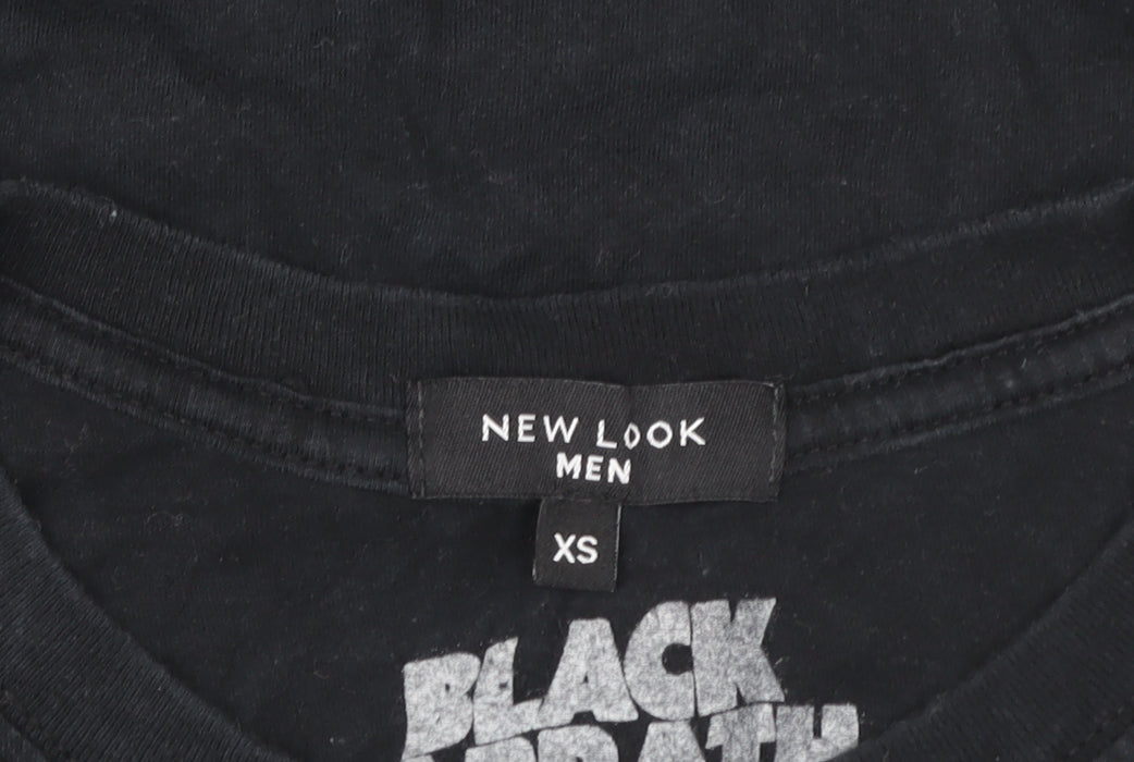 New Look Men Black XS Band Graphic T-Shirt Black Sabbath