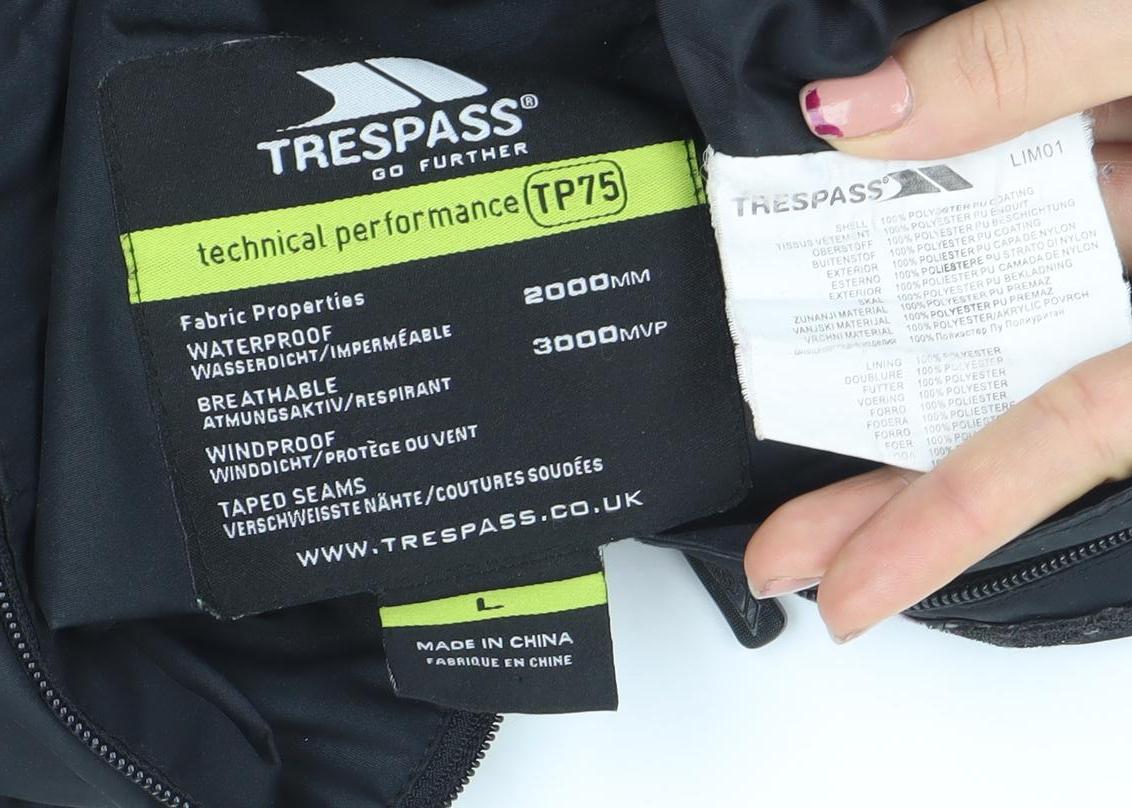 Trespass Womens Black L Waterproof Windproof Parka Jacket L