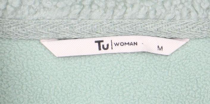 TU Women Mint Green 1/2 Zip Fleece Pullover Sweatshirt Size M