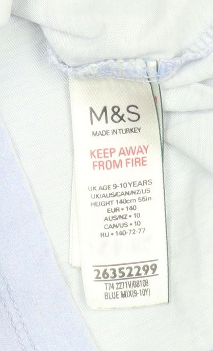 Marks and Spencer Girls Multicoloured Tie Dye Cotton T-Shirt 9-10 Years