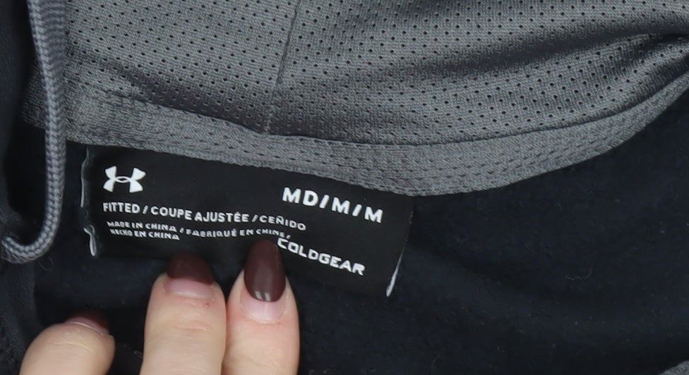 Under Armour Men's Black Full Zip Hoodie M ColdGear Fleece