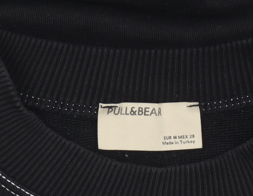 Pull & Bear Womens Black Medium Crew Neck Pullover Sweatshirt