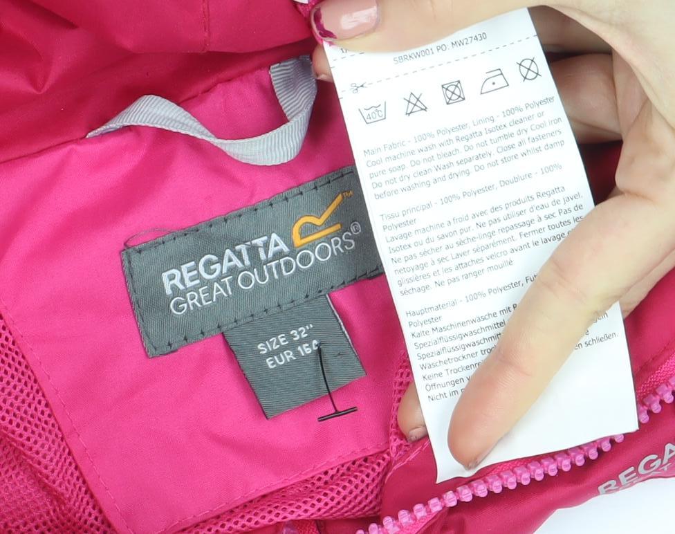 Regatta Women’s Pink Waterproof Hooded Mid-Length Rain Jacket Size 10