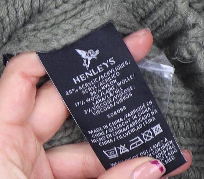 Henleys Men’s Green Chunky Knit Shawl Collar Cardigan Jumper M