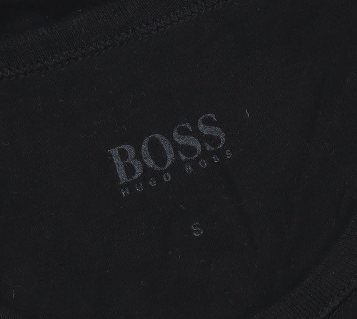 Hugo Boss Men's Black Cotton Crew Neck Short Sleeve T-Shirt S