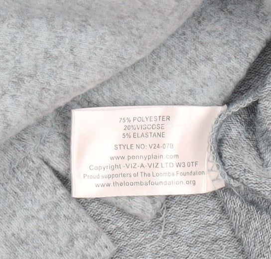 VIZ-A-VIZ Women’s Blue Cowl Neck Zip Detail Jumper Size 10