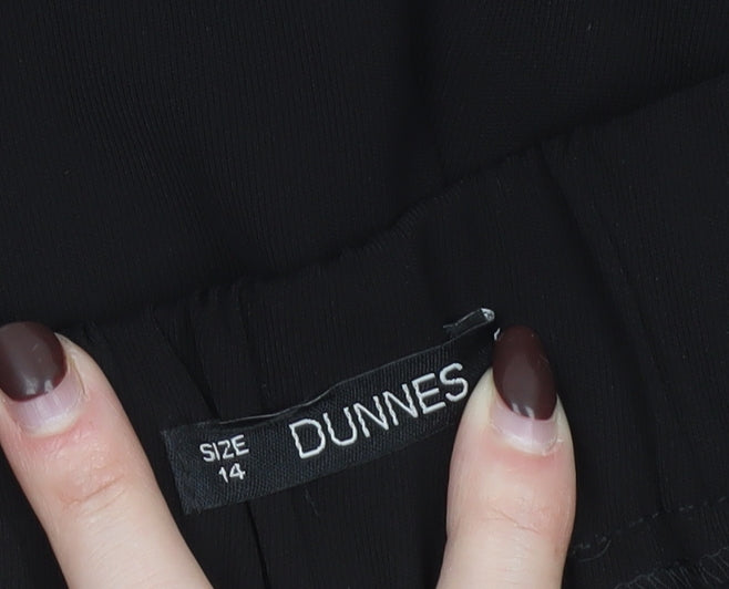 Dunnes Women’s Black Wide Leg Culotte Trousers Size 14