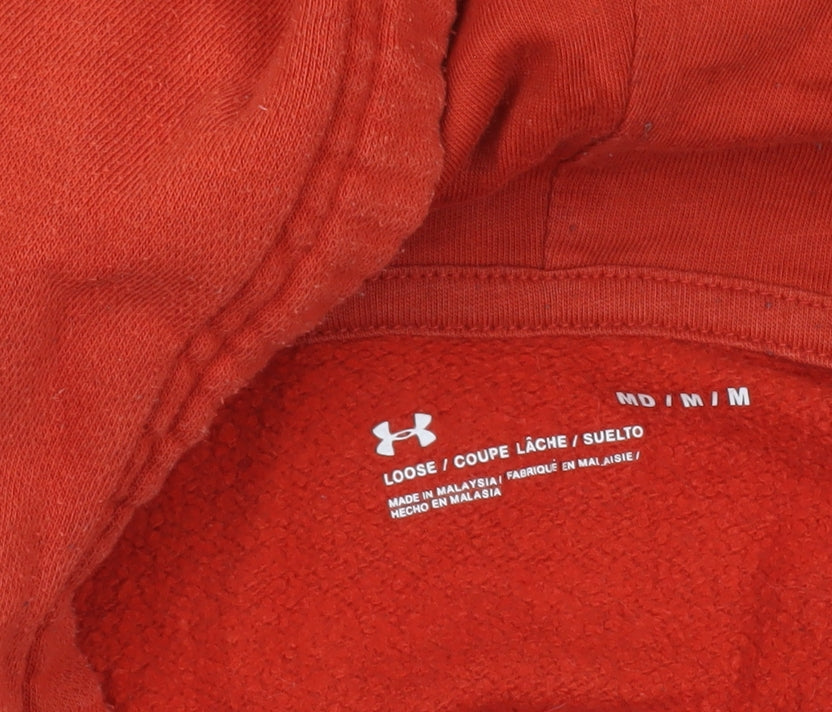 Under Armour Men's Red Pullover Hoodie Size M Loose Fit Sportswear