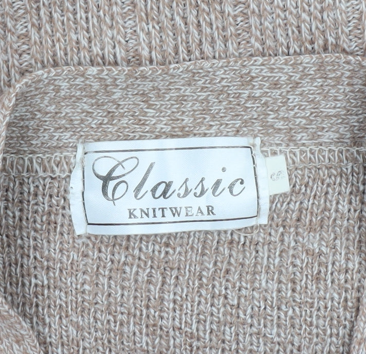 Classic Knitwear Men's Beige Argyle Sleeveless Vest L Knit Acrylic