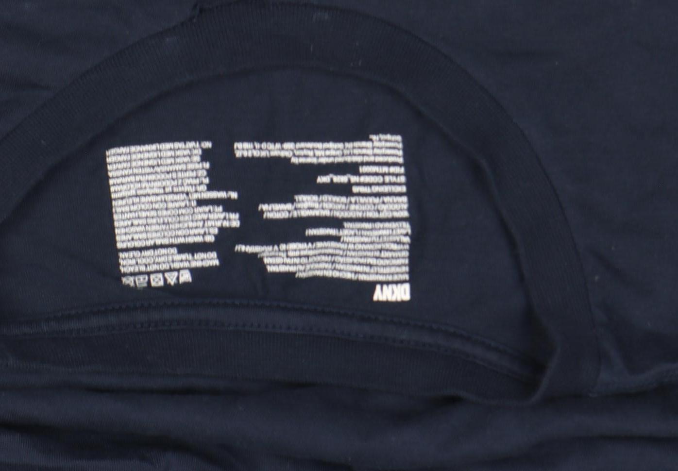 DKNY Men's Blue Cotton Crew Neck Short Sleeve T-Shirt Size L