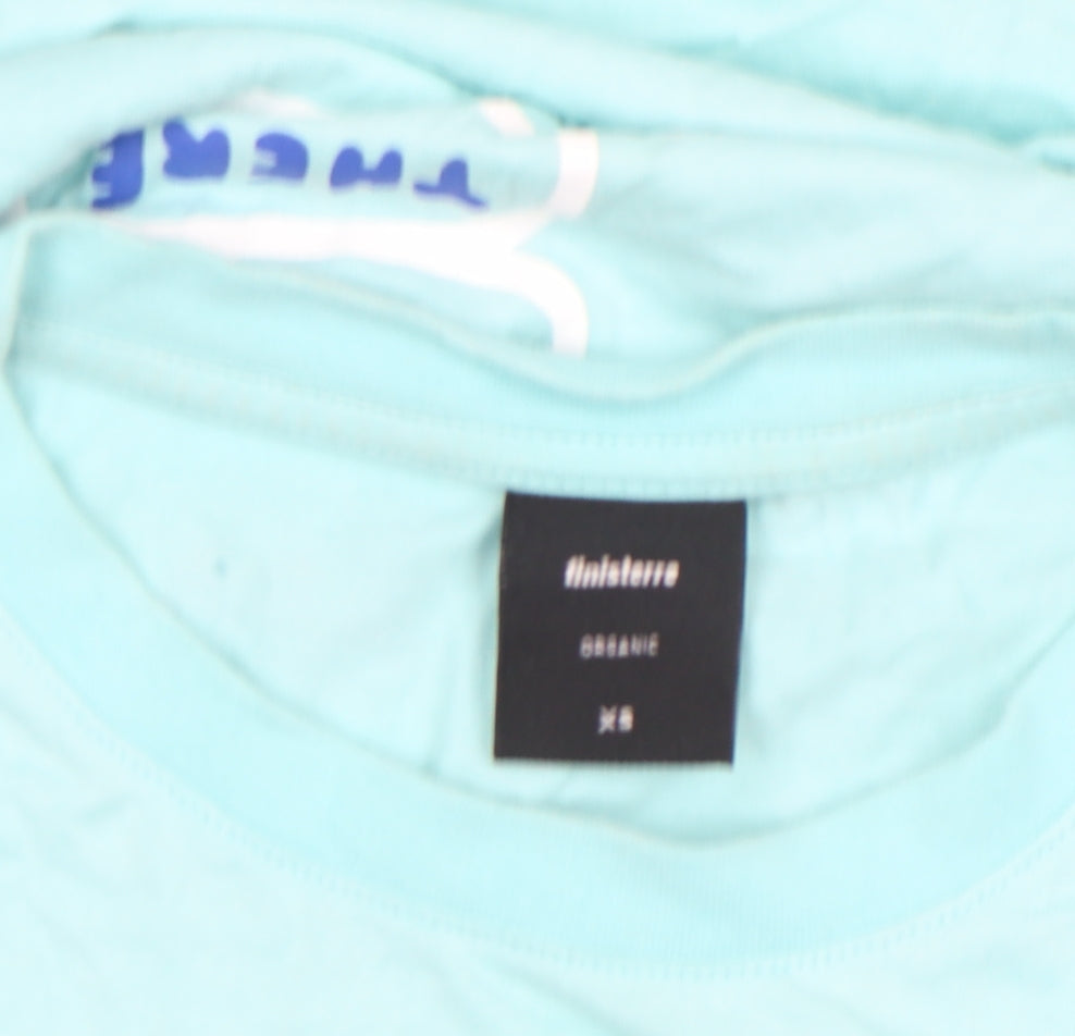 Finisterre Men's Blue Organic Cotton Graphic Print T-Shirt XS