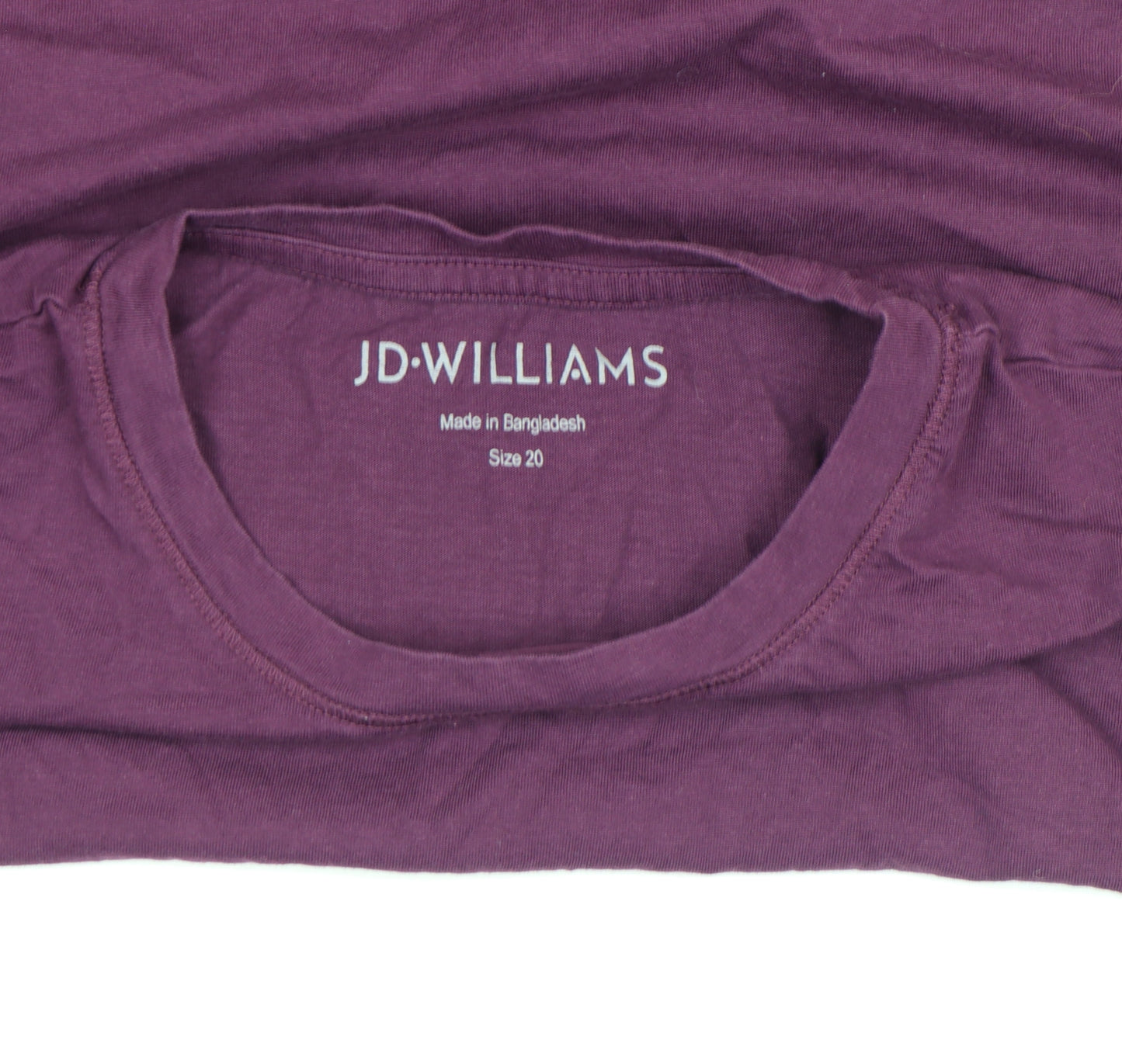 JD Williams Women's Purple Size 20 Basic Crew Neck Short Sleeve T-Shirt