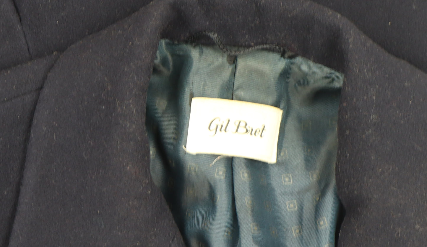 Gil Bret Men's Black Wool Cashmere Long Overcoat Size 40