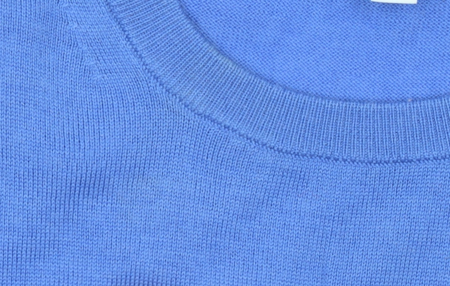 Uniqlo Men's Blue Wool Crew Neck Pullover Jumper Size S