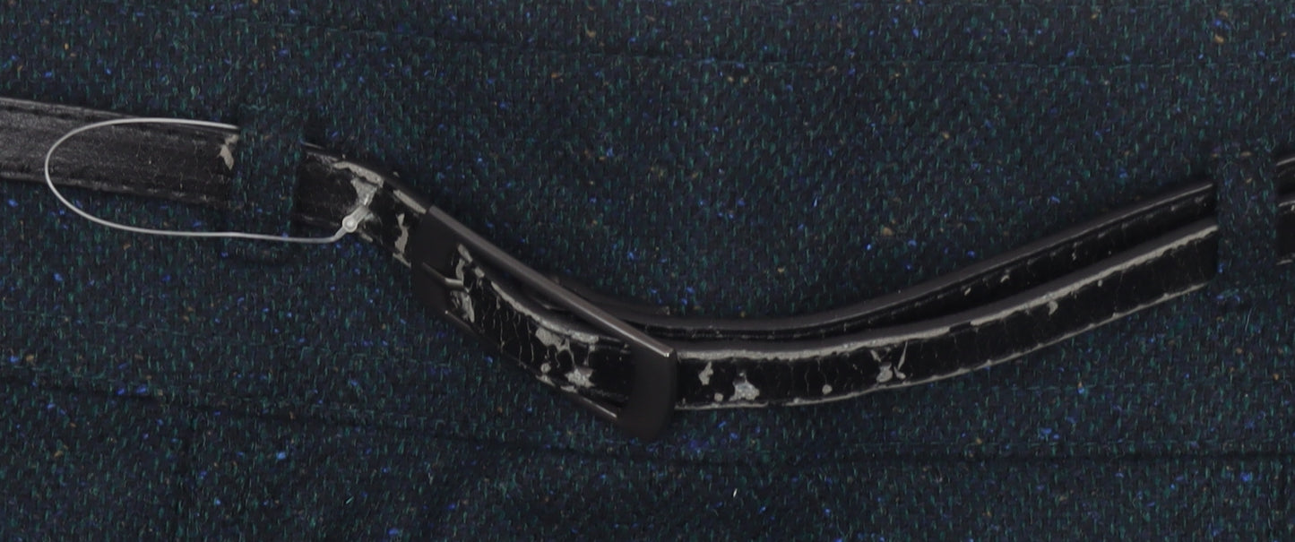 Marks and Spencer Women's Blue Tweed Pencil Skirt Size 10 Belted