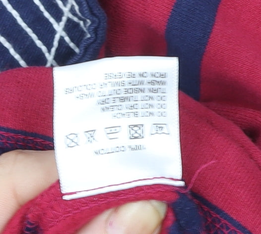 Lazy Jacks Women Red Navy Striped Pullover Sweatshirt UK 14 Cotton