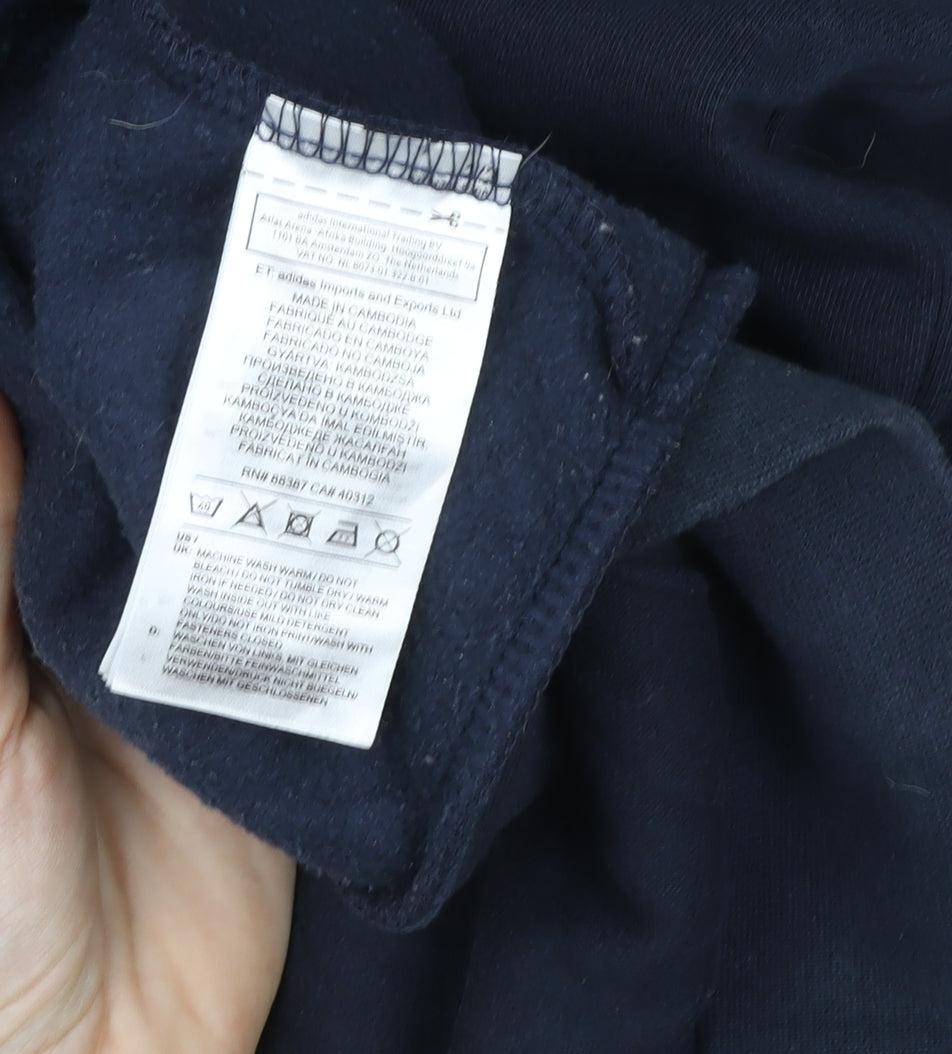 adidas Mens Blue Full Zip Hoodie M Sports Fleece Jacket