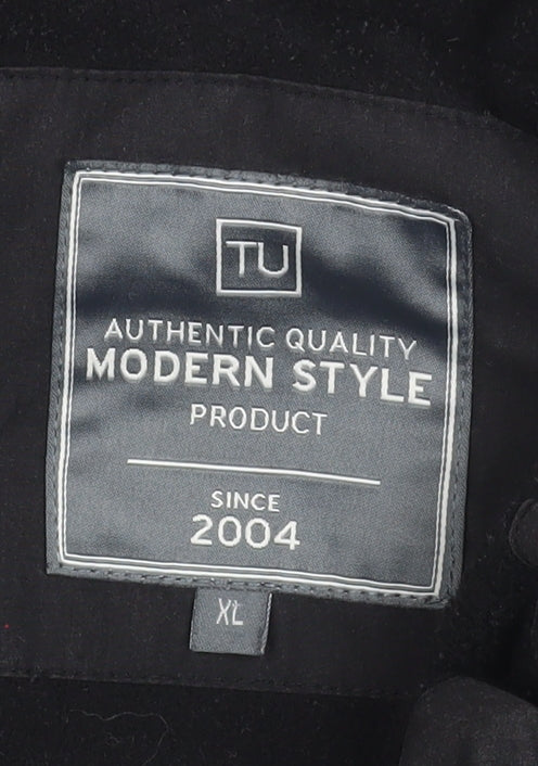 TU Women’s Black XL Full Zip Lined Mid-Length Jacket