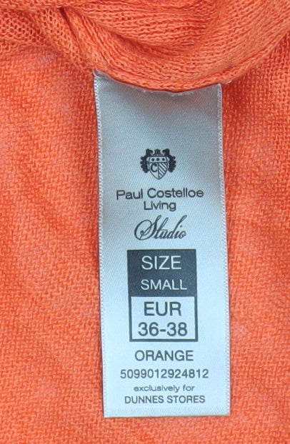 Paul Costelloe Living Orange Linen V-Neck Men's Jumper Size S