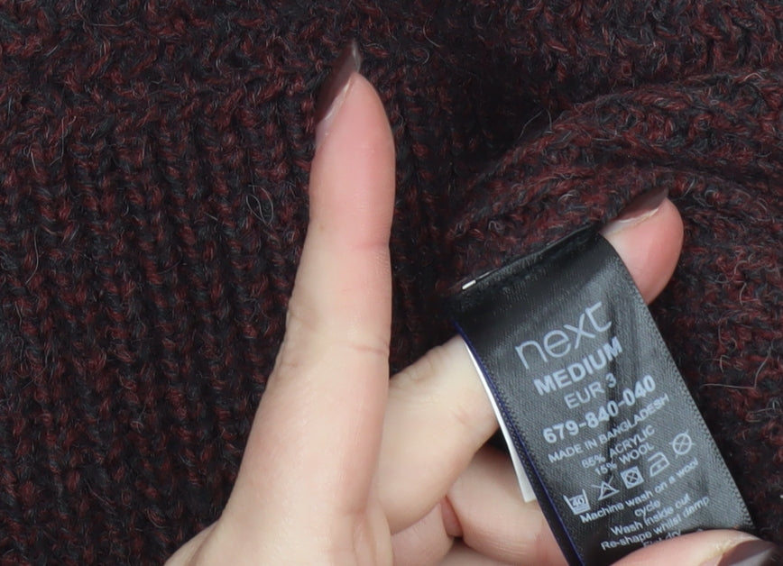 Next Men’s Brown Chunky Knit Cardigan Medium Acrylic Wool Shawl Neck