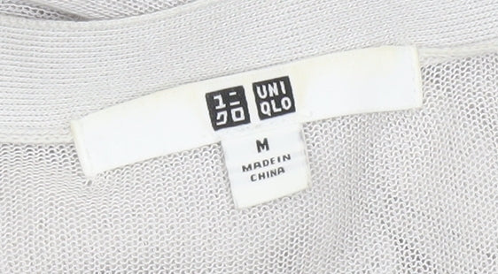 Uniqlo Womens Grey Lightweight V-Neck Cardigan M