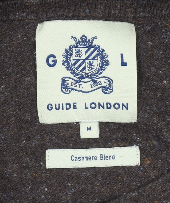 Guide London Women’s Brown Cotton Cashmere Crew Neck Jumper M