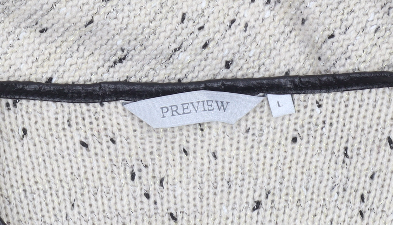 Preview Women’s Beige Knit Full Zip Cardigan L Classic Style