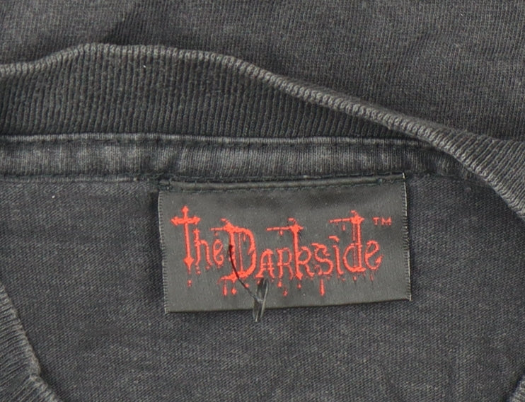 The Darkside Men's Black Gothic Graphic Cotton T-Shirt M