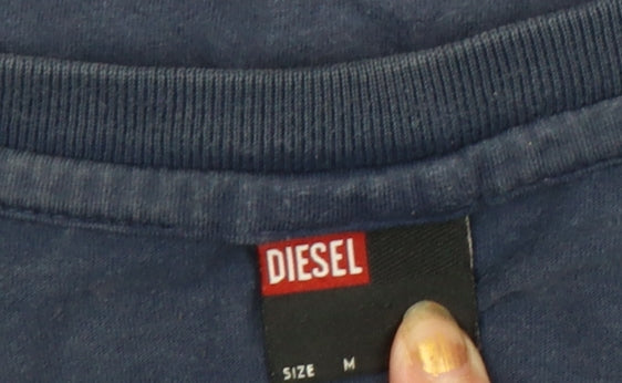 Diesel Men's Blue Graphic Print Cotton T-Shirt Size M