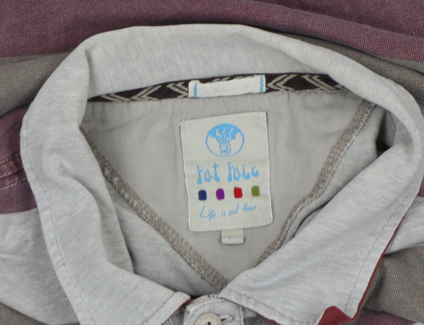 Fat Face Men's Multicoloured L Striped Cotton Polo Shirt